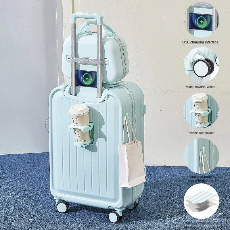 Combo Suitcase, USB & Cup Holder