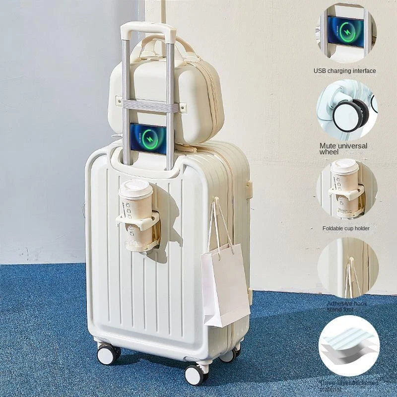 Combo Suitcase, USB & Cup Holder