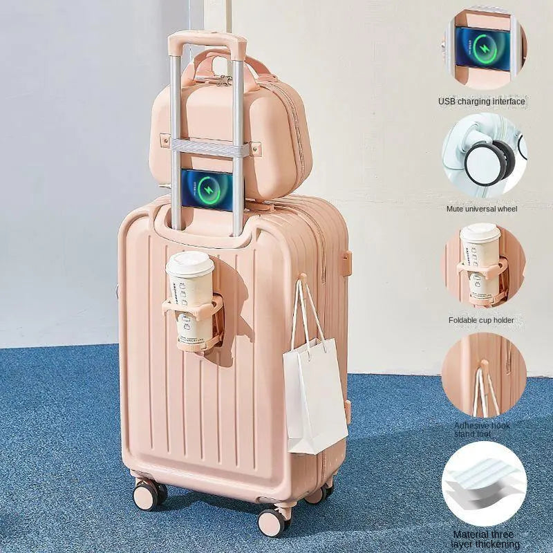 Combo Suitcase, USB & Cup Holder