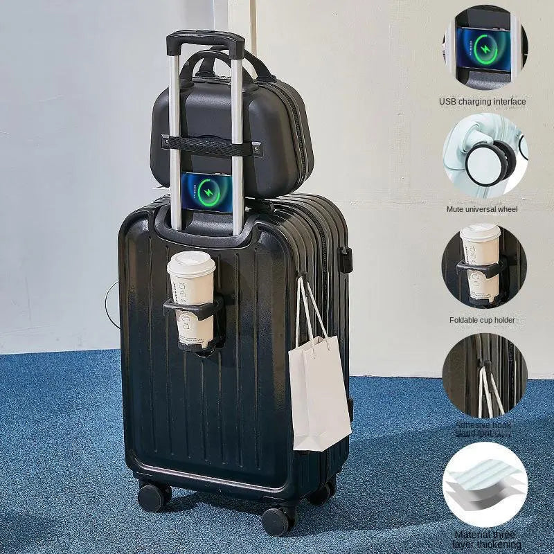 Combo Suitcase, USB & Cup Holder